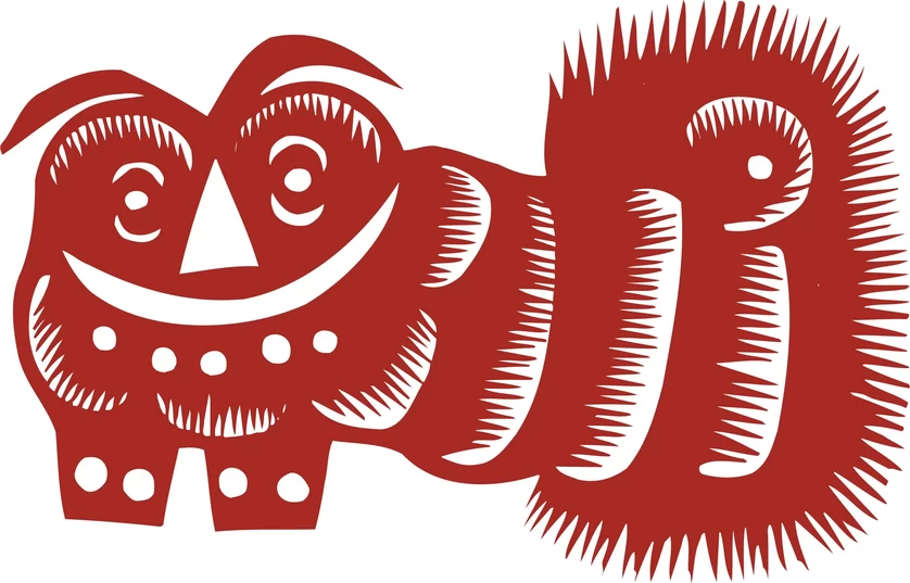 中国风中式传统喜庆民俗人物动物窗花剪纸插画边框AI矢量PNG素材【444】